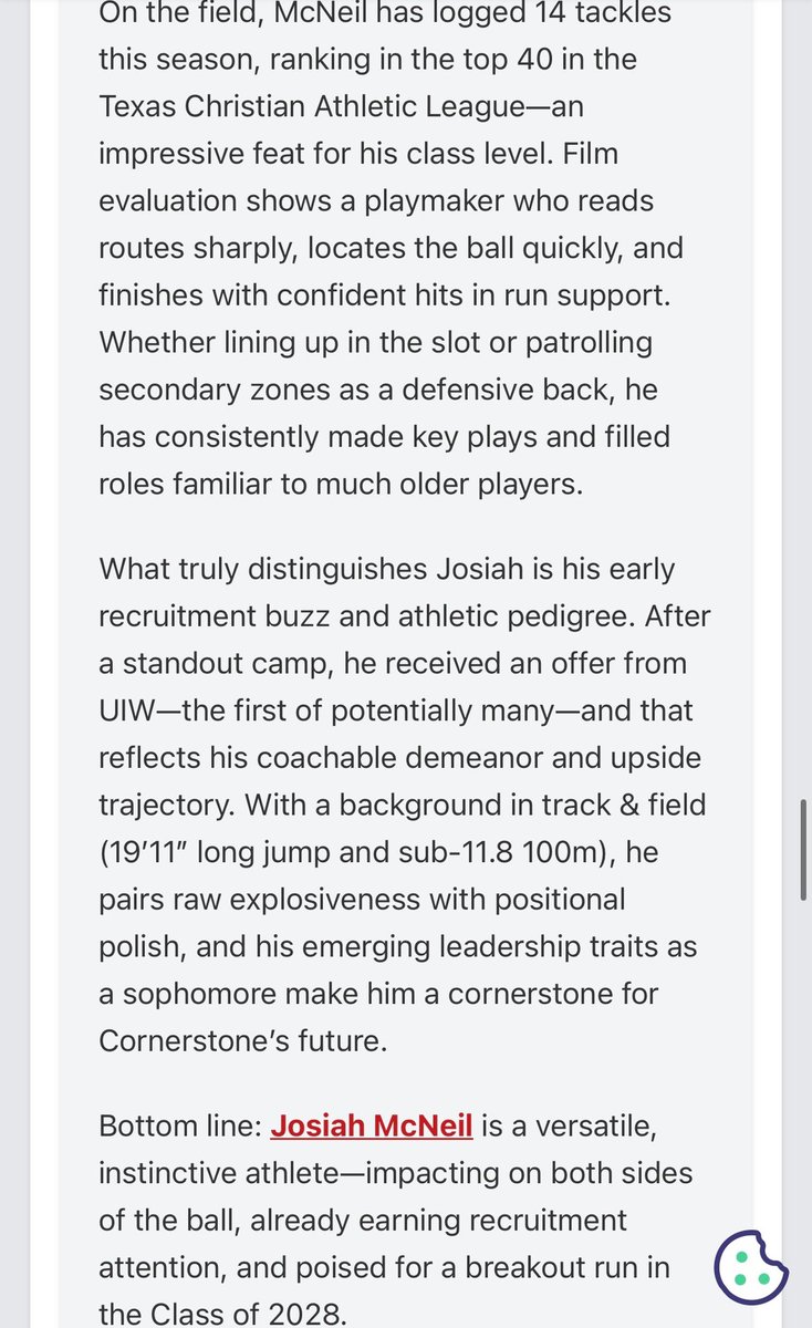 Josiah McNeil (@josiahmcneil_2) on Twitter photo Appreciate the recognition! Locked in to finish summer strong and hit fall camp full speed. <a href="/coach9cg/">Clayton Guillory</a> <a href="/kcolesports/">Kimberly Cole</a> <a href="/CCSRecruitingFB/">Cornerstone Football Recruiting</a> <a href="/CCSRecruitingFB/">Cornerstone Football Recruiting</a> Appreciate the recognition! Locked in to finish summer strong and hit fall camp full speed. <a href="/coach9cg/">Clayton Guillory</a> <a href="/kcolesports/">Kimberly Cole</a> <a href="/CCSRecruitingFB/">Cornerstone Football Recruiting</a> <a href="/CCSRecruitingFB/">Cornerstone Football Recruiting</a>