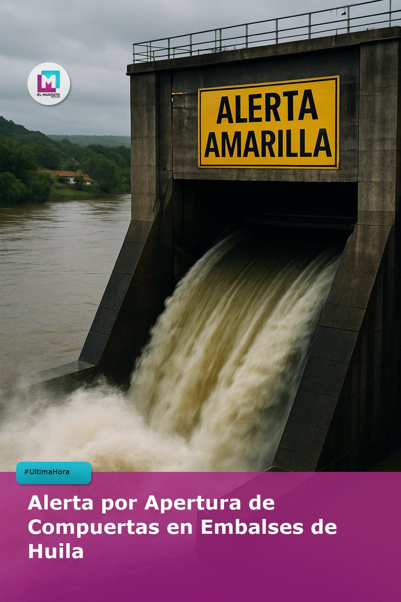 El_Mandato_Noti's tweet photo. 🚨 #UltimaHora: Compuertas abiertas en embalses Betania y Quimbo. Alerta Amarilla por descargas. Comunidades aguas abajo, ¡máxima precaución! Seguimos monitoreando. https://t.co/VPaCmrwgcn
