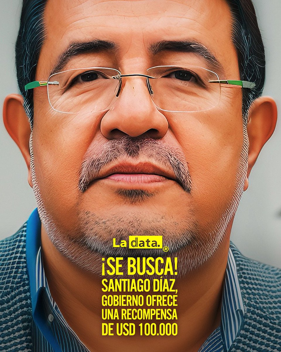 #Tendencia ¡SE BUSCA!
Santiago Díaz Asque, Gobierno Nacional ofrece una recompensa de USD 100.000.

El Gobierno del Ecuador, a través del Bloque de Seguridad, ofrece una recompensa de USD 100.000 a quien proporcione información veraz y verificable sobre el paradero de Santiago