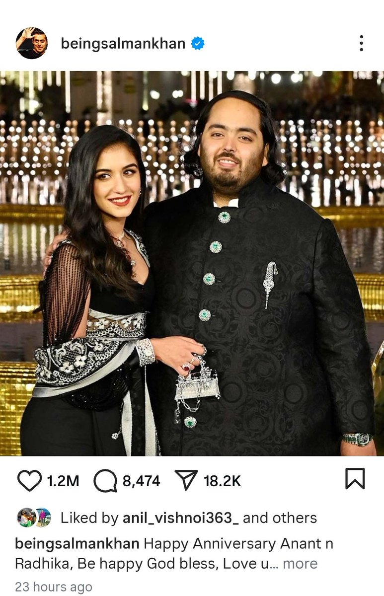 Bhaktimarg29's tweet photo. ये होती है पैसे की ताकत .......
अनंत अंबानी और राधिका की शादी की सालगिरह पर इनकी पोस्ट आ गई....

बाकी इनसे आप देश हित या देश में हुई कोई आतंकवादी घटना पर पोस्ट करवा दो ....तब नहीं करेंगे ...तब पोस्ट कर देंगे तो जान चली जाएगी इनकी शायद......भेड़िए साल��....

पैसे की ताकत ही ऐसी होती कि ये अंबानी की गोटिया है ना उनको तोलेंगे और चाटेंगे ।
सत्य है ये ।
कौन Agree करता है इस बात को ??
@BeingSalmanKhan
@iamsrk
#SalmanKhan #ShahRukhKhan #AmbaniWedding #AnantAmbani #anantambanistrategy #mukeshambani