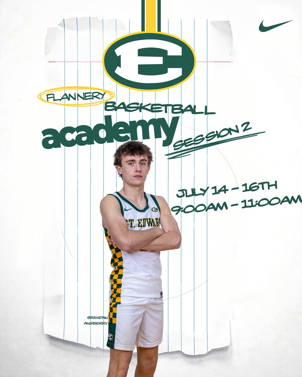 Don’t miss Session 2 of the Flannery Basketball Academy ‼️
📅 July 14–16
⏰ 9AM–11AM
📍 @WeAreStEds
Lock in before it’s too late — spots are almost gone!
Register 👉 stedwardeagles.com/upcoming-camps…
#EDSUP #BUILTDIFFERENT
