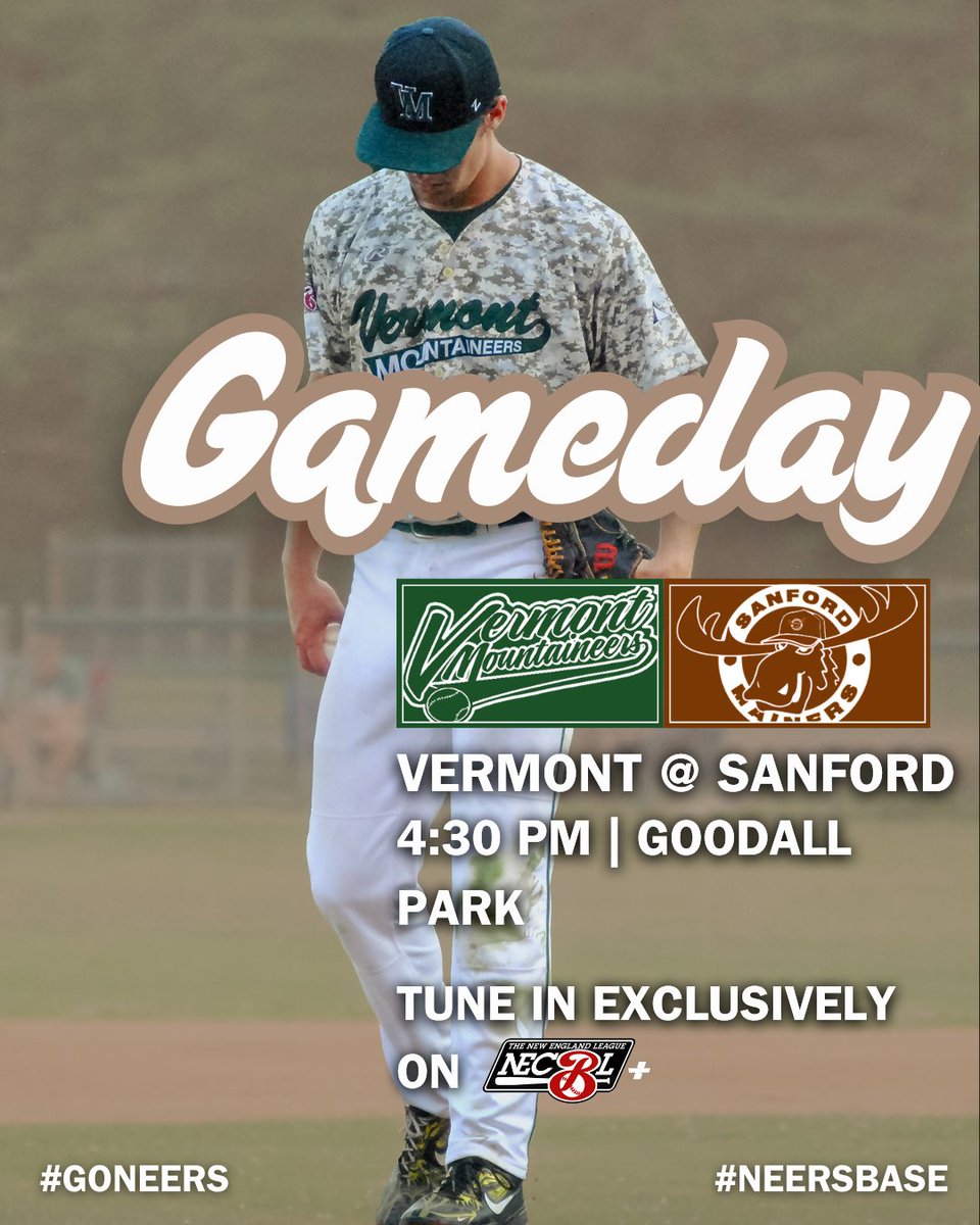 Vermont Mountaineers (@mountaineersvt) on Twitter photo Sunday afternoon baseball in Sanford! 🚗💨
🆚 <a href="/Sanford_Mainers/">Sanford Mainers</a> 🫎
📍 Sanford, Maine
🏟️ Goodall Park
⏰ 4:30 PM EST
📺 necblnetwork.com/?B=2445729
#neersbase⚾️ | <a href="/TheNECBL/">The New England League</a> Sunday afternoon baseball in Sanford! 🚗💨
🆚 <a href="/Sanford_Mainers/">Sanford Mainers</a> 🫎
📍 Sanford, Maine
🏟️ Goodall Park
⏰ 4:30 PM EST
📺 necblnetwork.com/?B=2445729
#neersbase⚾️ | <a href="/TheNECBL/">The New England League</a>