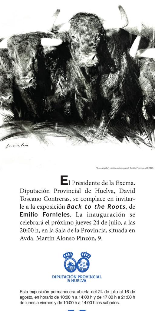 Diputación de Huelva (@dipuhu) on Twitter photo 🌀 El próximo #24julio, en la #SaladelaProvincia, <a href="/FornielesEmilio/">Emilio Fornieles</a> vuelve de la mano de <a href="/DipuHU/">Diputación de Huelva</a> a sus orígenes con la exposición 𝑩𝒂𝒄𝒌 𝒕𝒐 𝒕𝒉𝒆 𝒓𝒐𝒐𝒕𝒔, también orígenes creativos, para mostrar la intensidad de su lenguaje plástico y multidisciplinar 🌀 El próximo #24julio, en la #SaladelaProvincia, <a href="/FornielesEmilio/">Emilio Fornieles</a> vuelve de la mano de <a href="/DipuHU/">Diputación de Huelva</a> a sus orígenes con la exposición 𝑩𝒂𝒄𝒌 𝒕𝒐 𝒕𝒉𝒆 𝒓𝒐𝒐𝒕𝒔, también orígenes creativos, para mostrar la intensidad de su lenguaje plástico y multidisciplinar