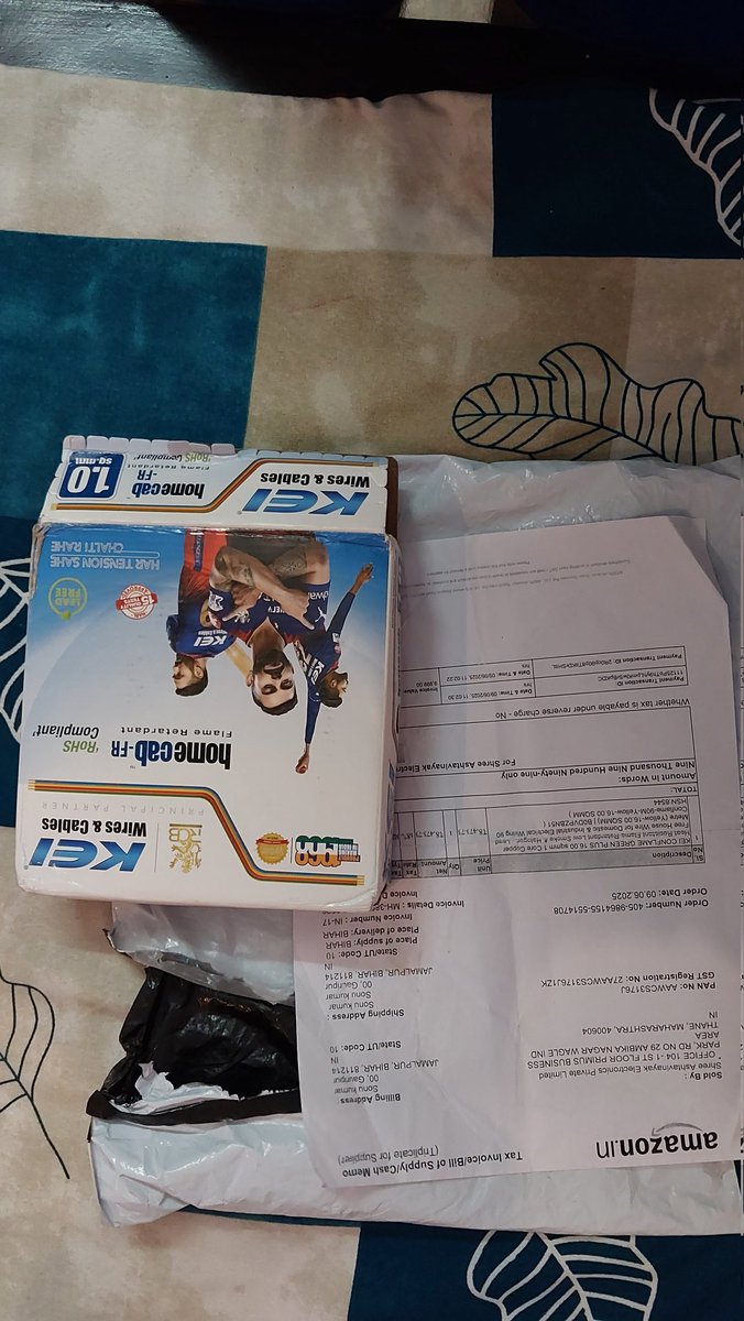 sonukumarmish's tweet photo. @amazonIN
Ordered KEI Conflame 16 sqmm wire worth ₹9,999 but got wrong item (Homecab). Already emailed, waiting for action. Please resolve fast.
Order ID: 405-9864155-5514708
#AmazonIndia #WrongDelivery #ConsumerRights https://t.co/sFQIYYITay