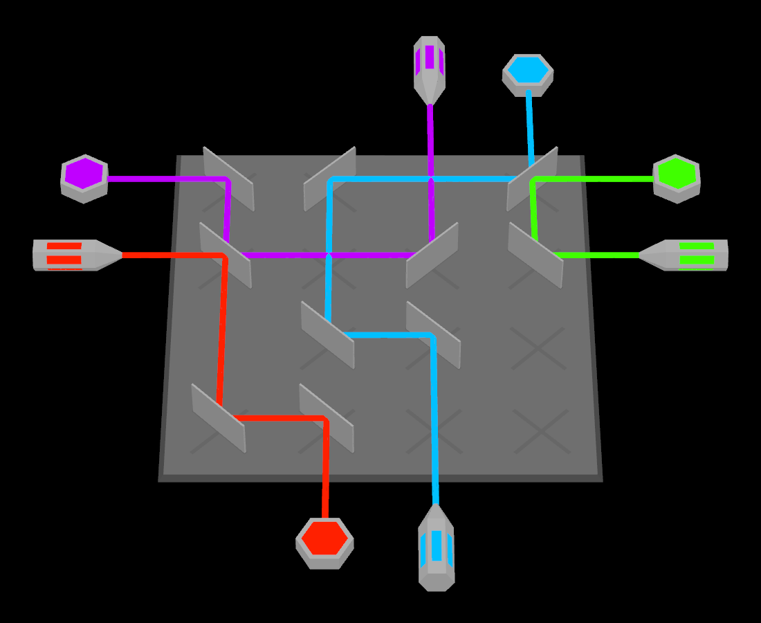 SigmundHoien's tweet photo. Mirrors of Epiphany launches on #Steam tomorrow. Below is one of the medium hard puzzles, showing a solution using 10 mirrors. The optimal solution uses only 6 mirrors. Can you see how to do it? (Notice the 2 empty grid squares where no mirrors can be placed.)
#puzzles #raylib https://t.co/z4aWmVNIKH