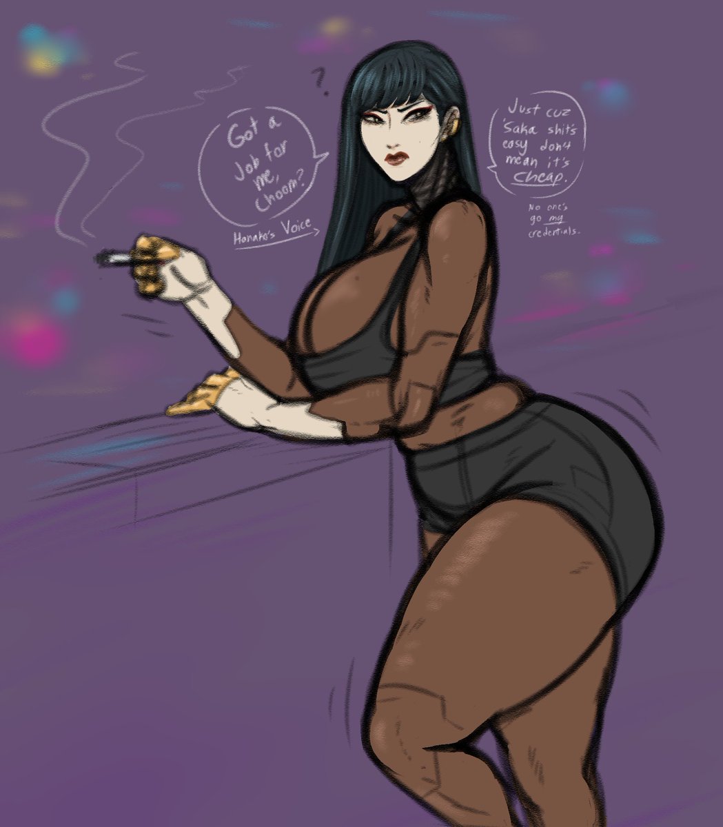 Local Edgerunner with Hanako's stolen face taking a smoke break.