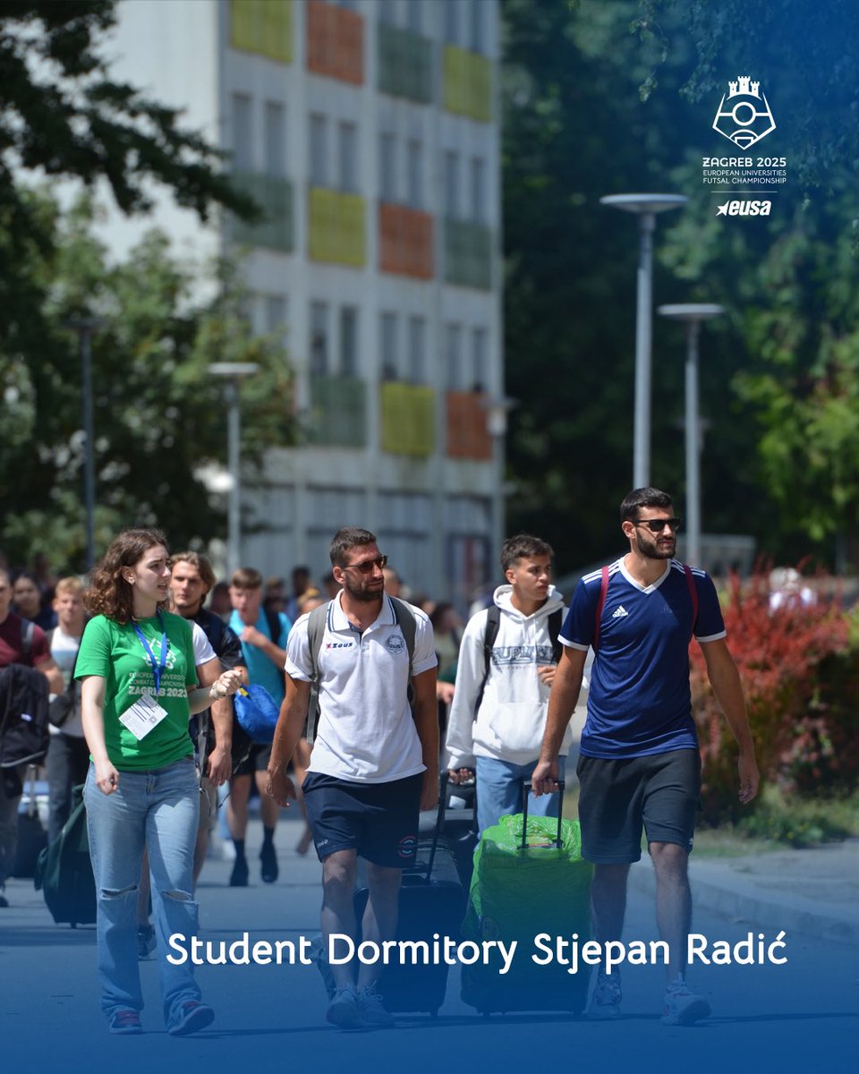 🏠 Athletes &amp; officials at #EUCFutsal2025 will stay at Student Dormitory Stjepan Radić — just a short walk from training &amp; party venues!

🍽️ Meals served onsite
💪🏻 Gym
🧺 Laundry
🆘 24/7 medical room
🛒 Store &amp; newsstand

#Zagreb2025 #UniSport #Futsal2025