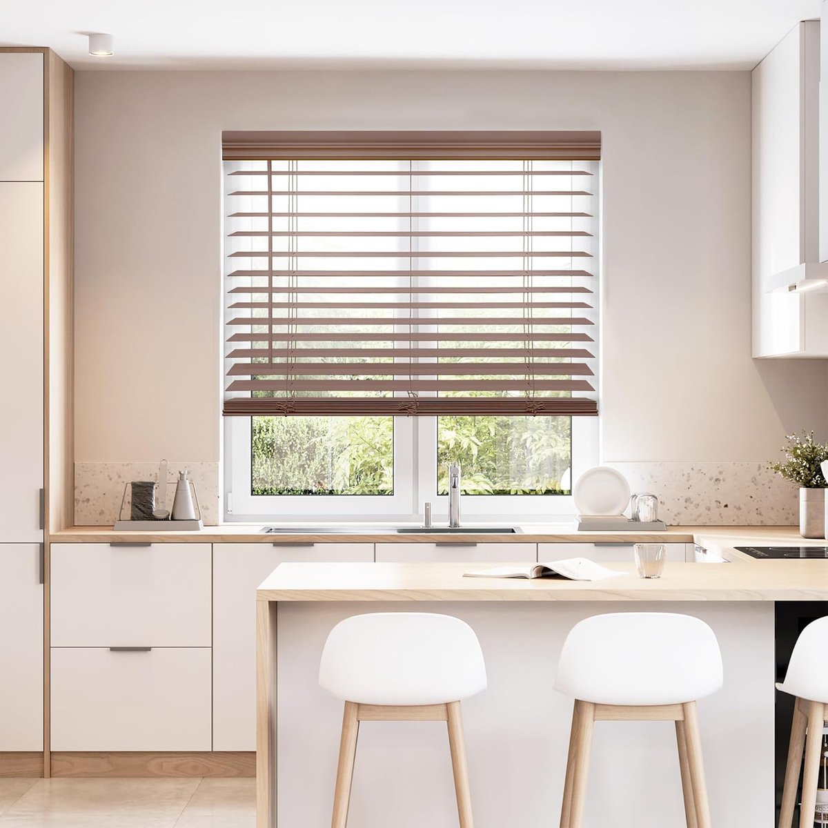 DEZ Cordless 2" Faux Wood Blind 41.5x60" (Like New) $9.42 (List: $68.17)

👉 dealsfinder.io/?go=amzn.to/3I…