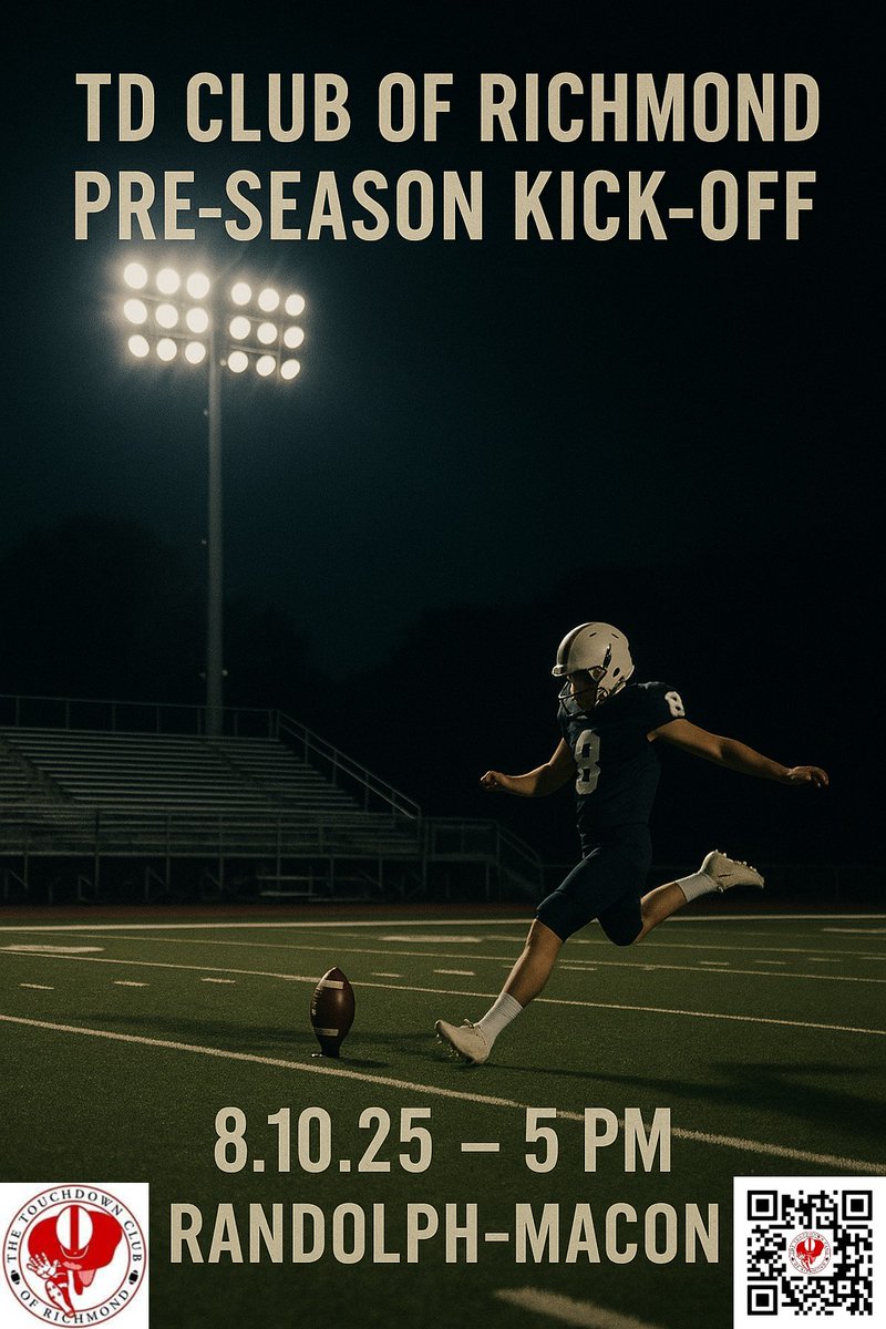 Who is ready to kick-off the season with the TD Club of Richmond?  

Scan QR code for more information on what we do and how to join.