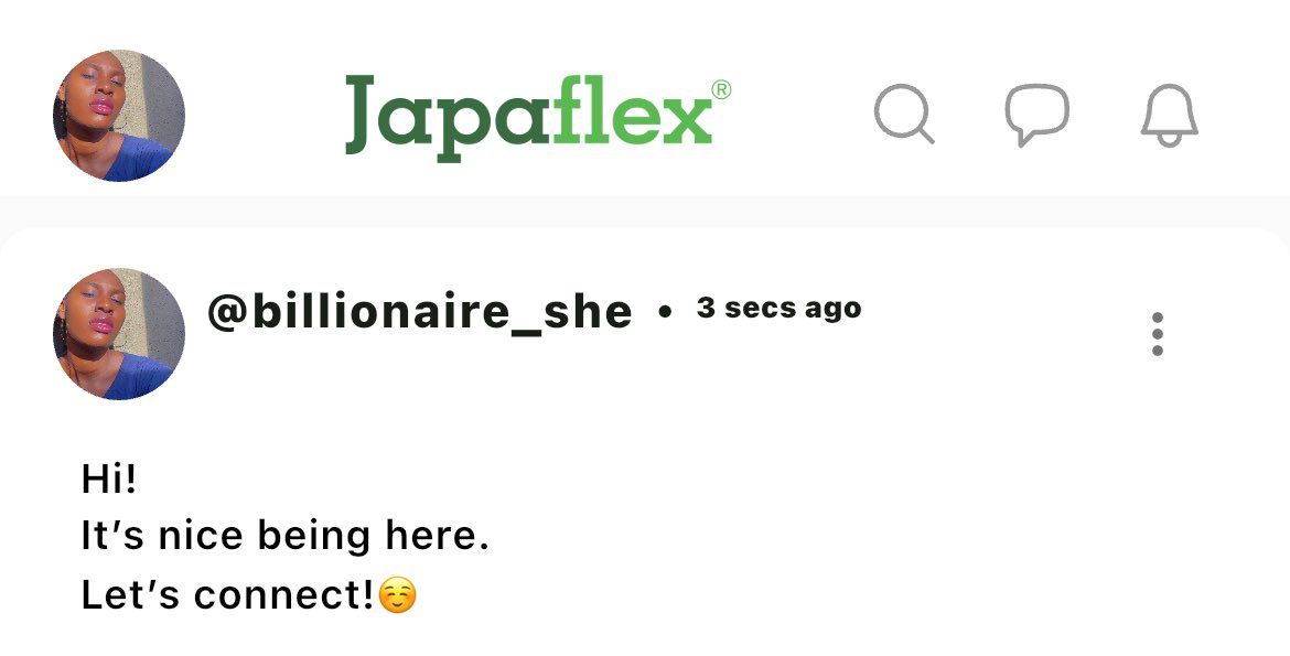billionaire_she's tweet image. Hey guys… 😁
Let’s connect on @japaflex . An app that’s similar to Twitter.
You can download and use my ref ID : Ref ID: ZS6U11
or just join by clicking on my ref link 🔗 👇;
app.japaflex.com/referral/ZS6U11
See you there….