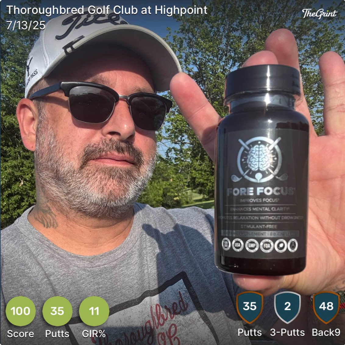 AmiriKing's tweet image. Yo this shit works. 😂

Took a pic before my round for shits and giggles. (A friend sent me these.)

I shot a 99 from the women’s tees last week at my home course.

Shot 100 from the tees behind them today. 🤯

DEFINITELY helped my round 100%.

So shoutout to these motherfuckers.