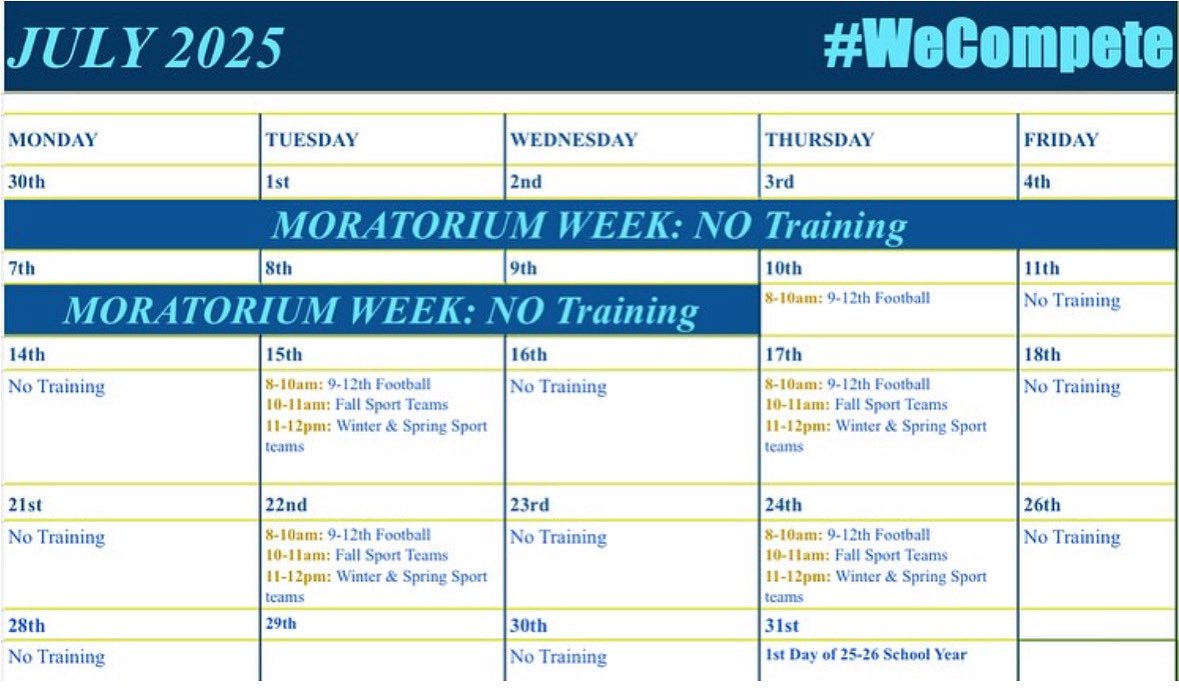 DCHawkPOWER's tweet image. Here are the scheduled dates and times for our off season training this Summer. Save these dates and time! Remember, “You cannot train soft, and expect to compete hard.” 

#HulkHawks #Compete #CompetitiveBest #Hawkamania #DecaturProud #PersonalBest