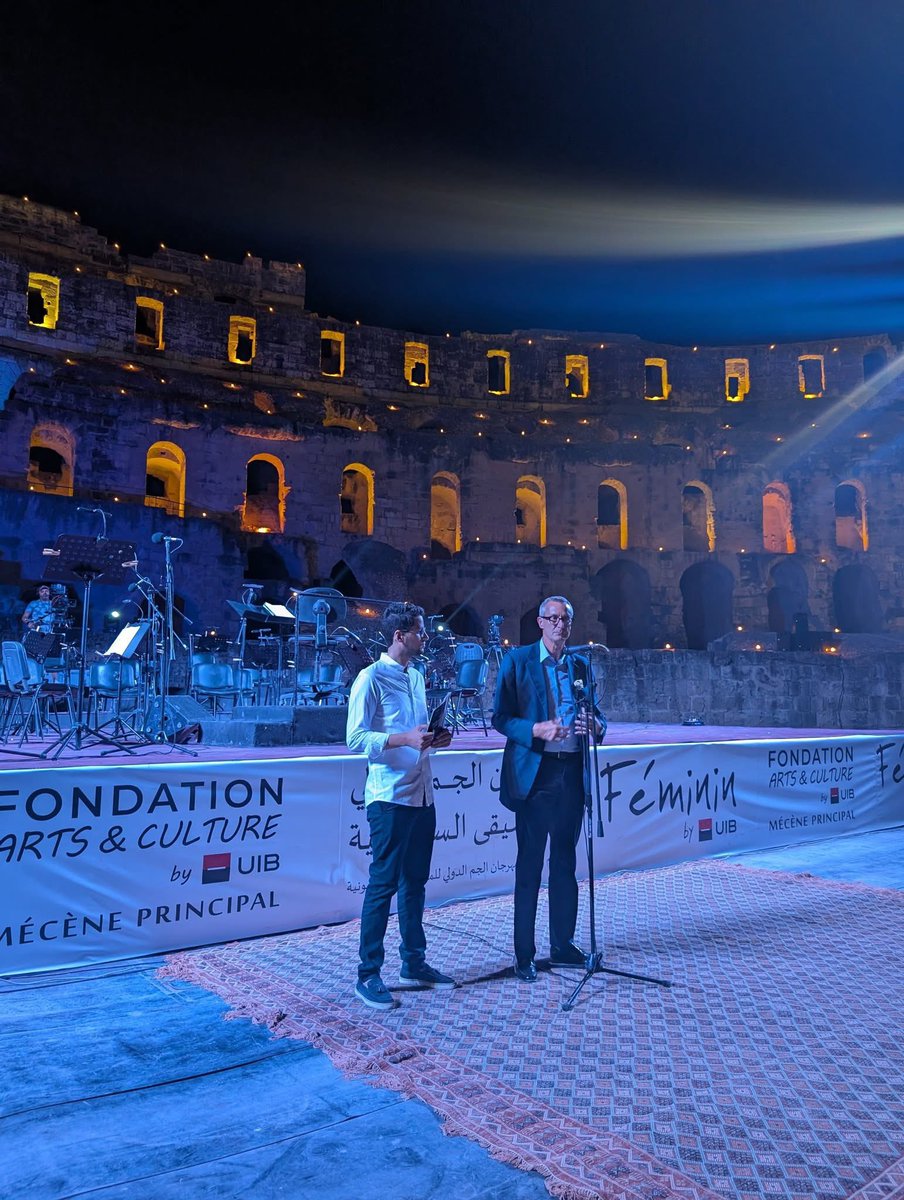 Nella splendida cornice dell’anfiteatro di El Jem, luogo simbolo del profondo legame 🇮🇹-🇹🇳, l’Orchestra da Camera Fiorentina ha aperto la 38° edizione del Festival Internationale di Musica Sinfonica di El Jem. <a href="/IICTunis/">IICTunisi</a>