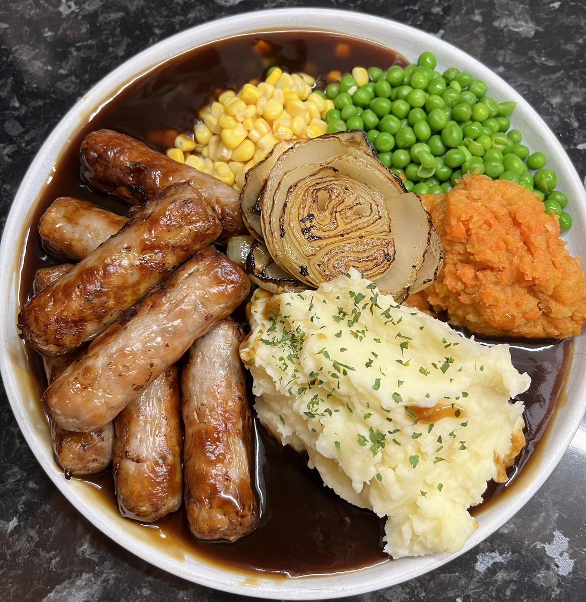 Sausage, Mash, Veg and Gravy