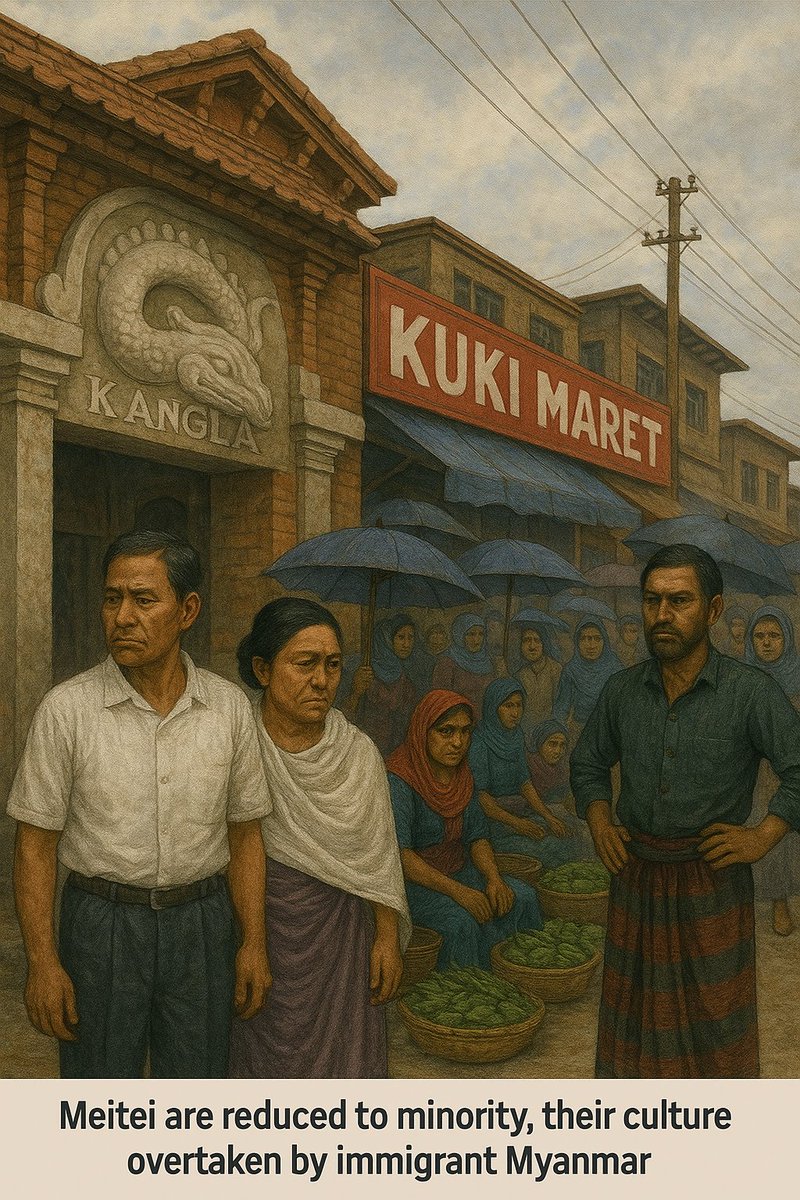 manipur_truth's tweet image. Given the massive influx of illegal immigrants into #Manipur, it&apos;s inevitable that the region&apos;s historical sites &amp;amp; economy will undergo significant changes. Current corrupt Meitei politicians &amp;amp; self-seeking CSO leaders will do little. Only a public uprising could save #Kangleipak