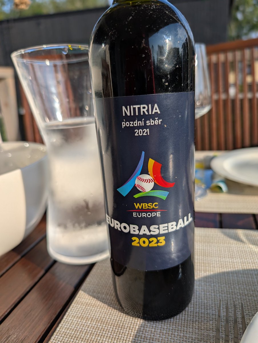 Sunday dinner with some vintage Euro baseball wine