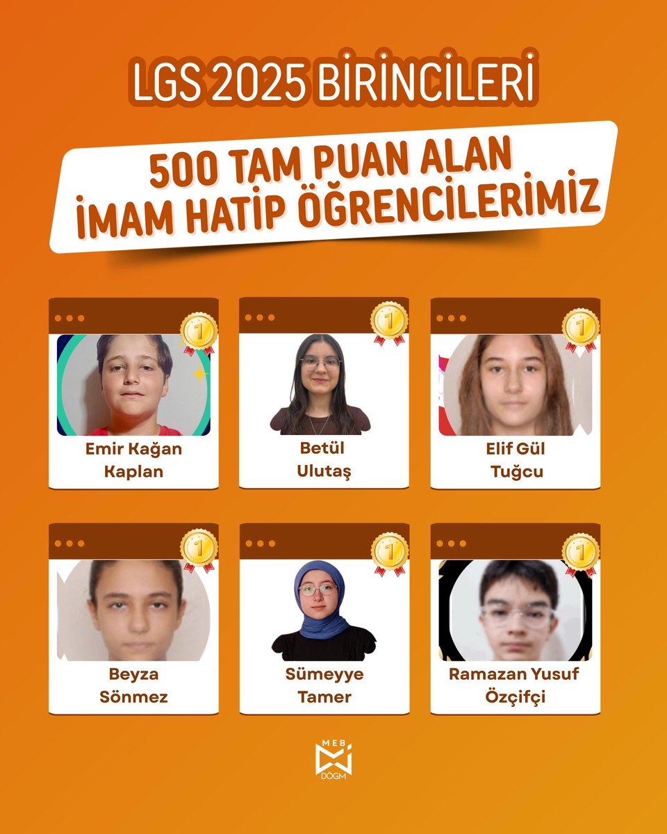 🎉 Gururumuzsunuz!
Liselere Giriş Sınavı'nda 500 tam puan alarak Türkiye birincisi olan öğrencilerimizi yürekten tebrik ediyoruz!
 Nice başarı hikâyelerine birlikte şahit olmak dileğiyle, emeği geçen ailelere, öğretmenlere ve tüm eğitim camiamıza teşekkür ederiz. <a href="/meb_dinogretimi/">MEB Din Öğretimi Genel Müdürlüğü</a>