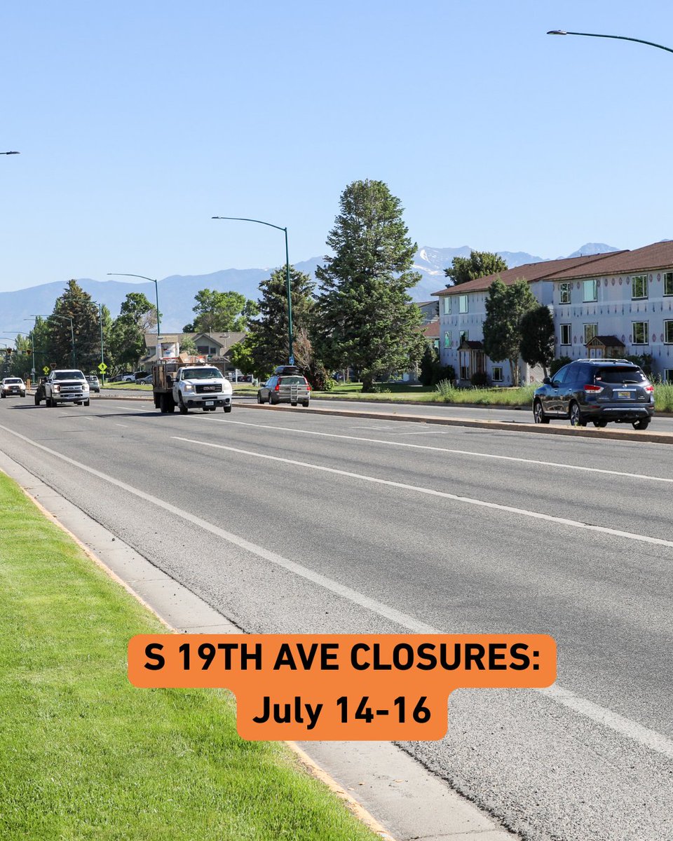 BZNStreetReport's tweet image. S 19th construction update:
🛠️ 7/14: Paving outside NB lane—right turns limited, intersections closed ~2 hrs each.
🌧️ 7/15–16: If no rain, paving SB lanes—left then right turns restricted. Same rolling closures.
🚧 Detours: S 11th (Mon - Wed), partial detour on S 23rd (Tues/Wed).