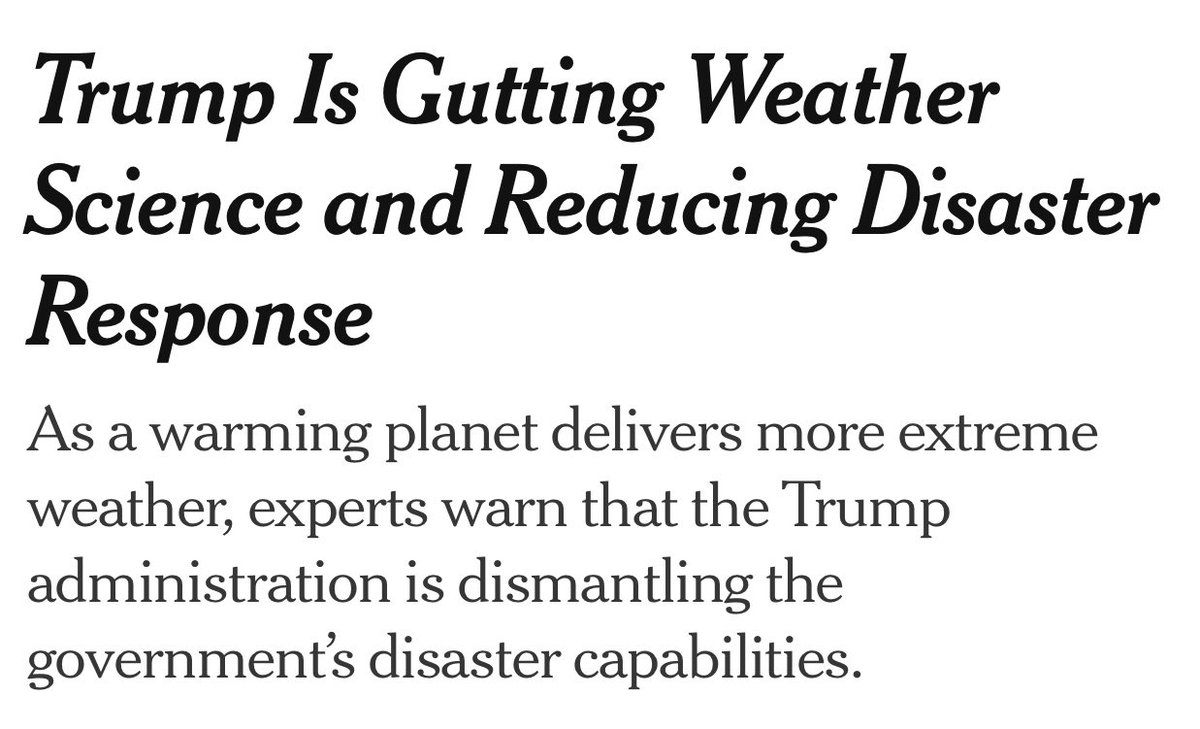 JackMcNeil_'s tweet image. “Mr. Trump’s budget proposal for the next fiscal year would close 10 laboratories run by NOAA … Among the shuttered labs would be one in Miami that sends teams of “hurricane hunters” to fly into storms to collect critical data.”