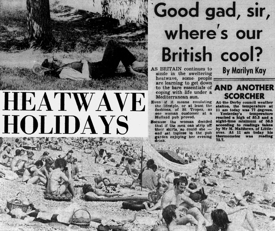 What's the warmest day you remember, and how did you spend it? ☀️ 

Look back on the heatwave of 1976 with our free newspaper gallery ⬇️ 
bit.ly/3U51CK8
