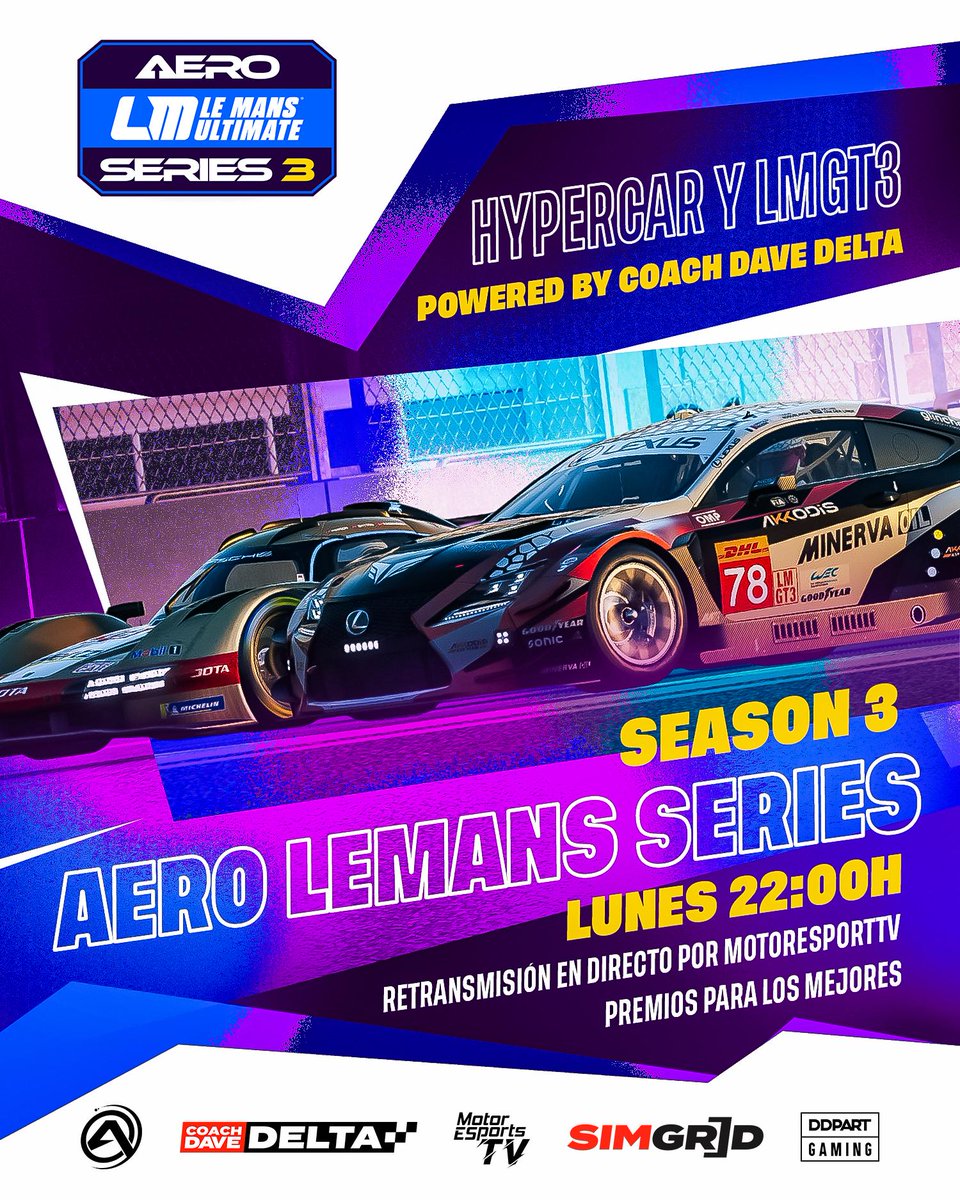 MotorEsportsTV (@motoresportstv) on Twitter photo Buenos días! 
Ronda 3! #imola 
<a href="/AERO_esp/">AERO</a> 
#Le_Mans_Series
#Season_3
22h arrancamos!
Al micro:
<a href="/sademilio/">PinkThinking</a>
<a href="/EstebanCampos_/">Esteban Campos</a>
Colabora:
<a href="/SRPsimracingpro/">SRP SimRacing-Pro.com</a>
<a href="/customcockpits/">Custom Cockpits</a> 
<a href="/simufy/">Simufy</a>
<a href="/iovaluetech/">IOVALUE TECH</a>
#1MB_Informatica Buenos días! 
Ronda 3! #imola 
<a href="/AERO_esp/">AERO</a> 
#Le_Mans_Series
#Season_3
22h arrancamos!
Al micro:
<a href="/sademilio/">PinkThinking</a>
<a href="/EstebanCampos_/">Esteban Campos</a>
Colabora:
<a href="/SRPsimracingpro/">SRP SimRacing-Pro.com</a>
<a href="/customcockpits/">Custom Cockpits</a> 
<a href="/simufy/">Simufy</a>
<a href="/iovaluetech/">IOVALUE TECH</a>
#1MB_Informatica