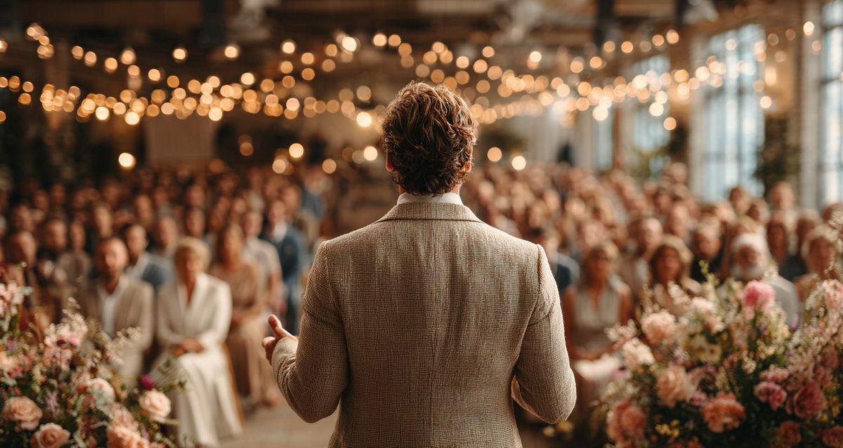verbleapp's tweet photo. A bad wedding speech doesn’t get forgotten.
And that’s not always a good thing.

Because here’s the truth:
It’s not about you. It’s about someone you care deeply about.
Your words will be remembered—sometimes forever.
And you only get one shot to get it right.

Still, most people think, “I’ll wing it.”
Or, “I’ll just ask ChatGPT.”

But a brilliant speech doesn’t come out of nowhere.

It comes down to three things:
1. Your opening (the line that stops the room).
2. Your structure (stories, emotion, humor—timed just right).
3. Your closing (the moment that gives everyone goosebumps).

Here’s the real key:
The quality of your speech depends on how well your words connect to you and the moment you're in.

That’s exactly where Verble comes in.
Not with templates. Not with scripts.

With a simple flow that helps you speak from the heart, without overthinking it.

A great wedding speech sticks with people.

And the best part? You just have to be yourself.

#speechwriting #wedding #publicspeaking #verble #ai #storytelling