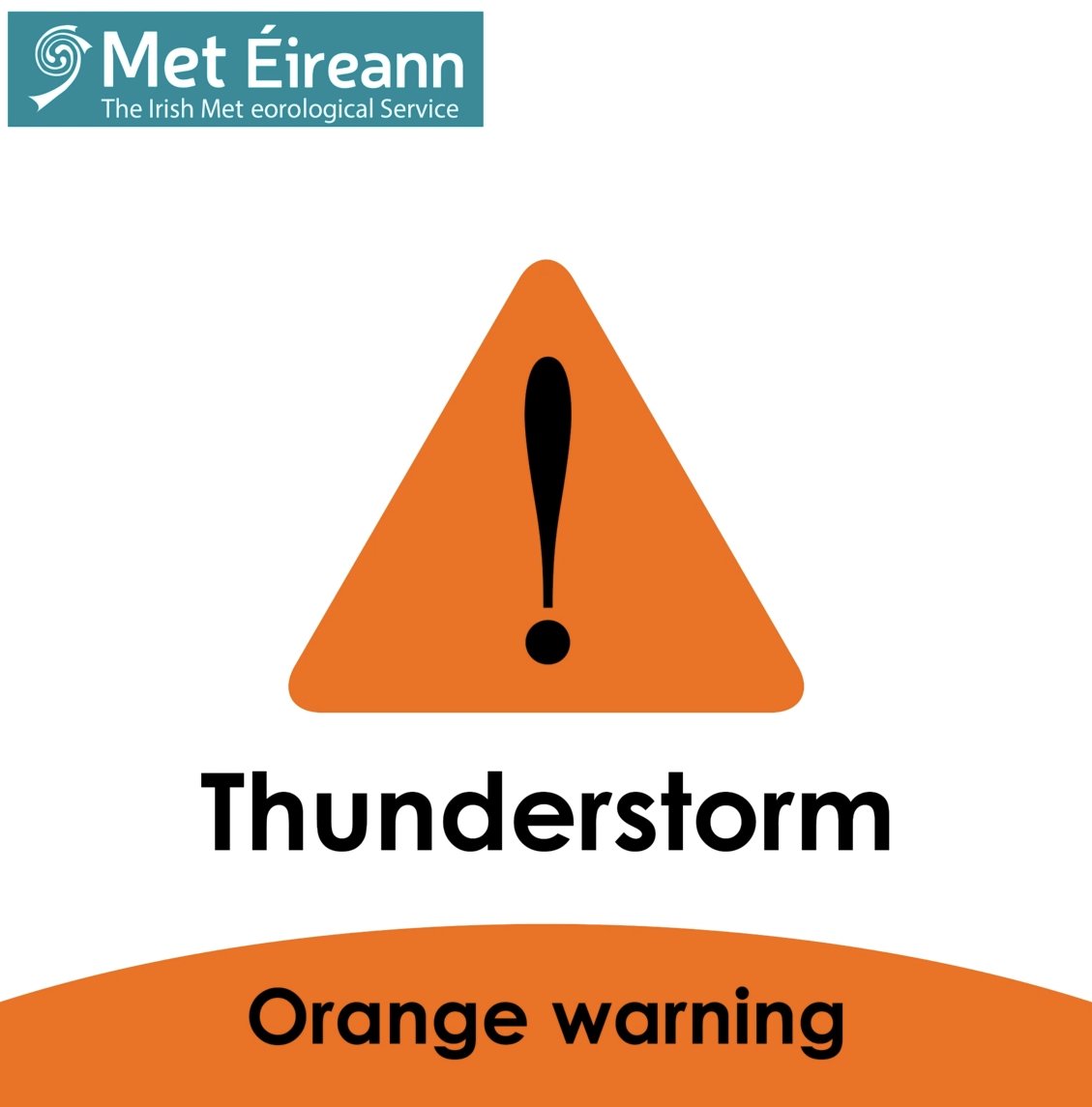 Update⬇️

⚠️Mayo has been upgraded to Orange Thunderstorm Warning valid from 19:00 to 22:00 tonight Sun 13/07