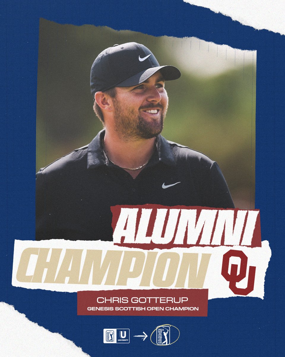 PGATOURU's tweet image. From @RUMensGolf to @OU_MGolf to @KornFerryTour to @PGATOUR. 🚀
Three years ago, New Jersey native @ChrisGotterup finished seventh on the PGA TOUR University Ranking.
He just took down @McIlroyRory for his second TOUR title @ScottishOpen!
The future is bright. 🏆