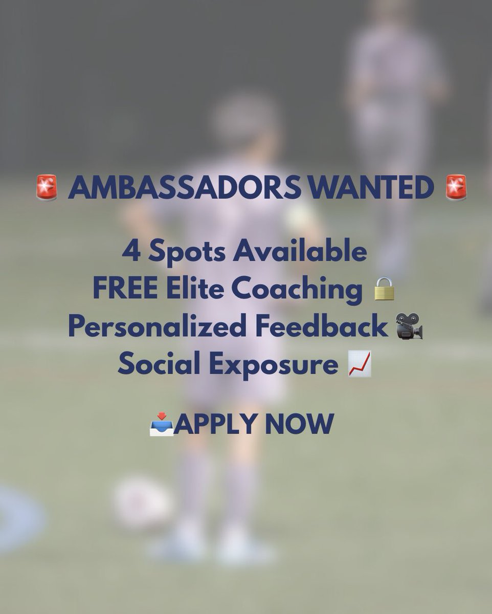 Elite Ballers International Soccer Academy (@eliteballersisa) on Twitter photo 🚨 Want to train like a top player — for FREE?
We’re looking for 4 athletes to become Elite Ballers Ambassadors 👇
If this sounds like you, DM us or reply with “I’m in” and we’ll send the details.
#EliteBallersISA #SoccerTwitter
<a href="/GEA_09_ECNL/">GEA_09_ECNL</a> <a href="/Gretna08ECNL/">GEA 08G ECNL</a> <a href="/wearesoccer_oh/">We Are Soccer Ohio</a> 🚨 Want to train like a top player — for FREE?
We’re looking for 4 athletes to become Elite Ballers Ambassadors 👇
If this sounds like you, DM us or reply with “I’m in” and we’ll send the details.
#EliteBallersISA #SoccerTwitter
<a href="/GEA_09_ECNL/">GEA_09_ECNL</a> <a href="/Gretna08ECNL/">GEA 08G ECNL</a> <a href="/wearesoccer_oh/">We Are Soccer Ohio</a>