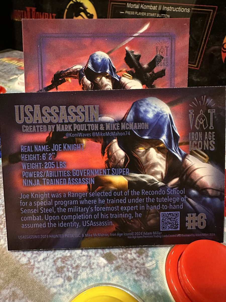 AdamMillerDraws's tweet image. Card #6 for the set is USAssassin! One of the coolest designs of ALL TIME imo. I had a blast painting this one with the pose, foreshortening the sword, colors, and the design of course. And I’m looking forward to getting the action figure in my hands when they become available!!