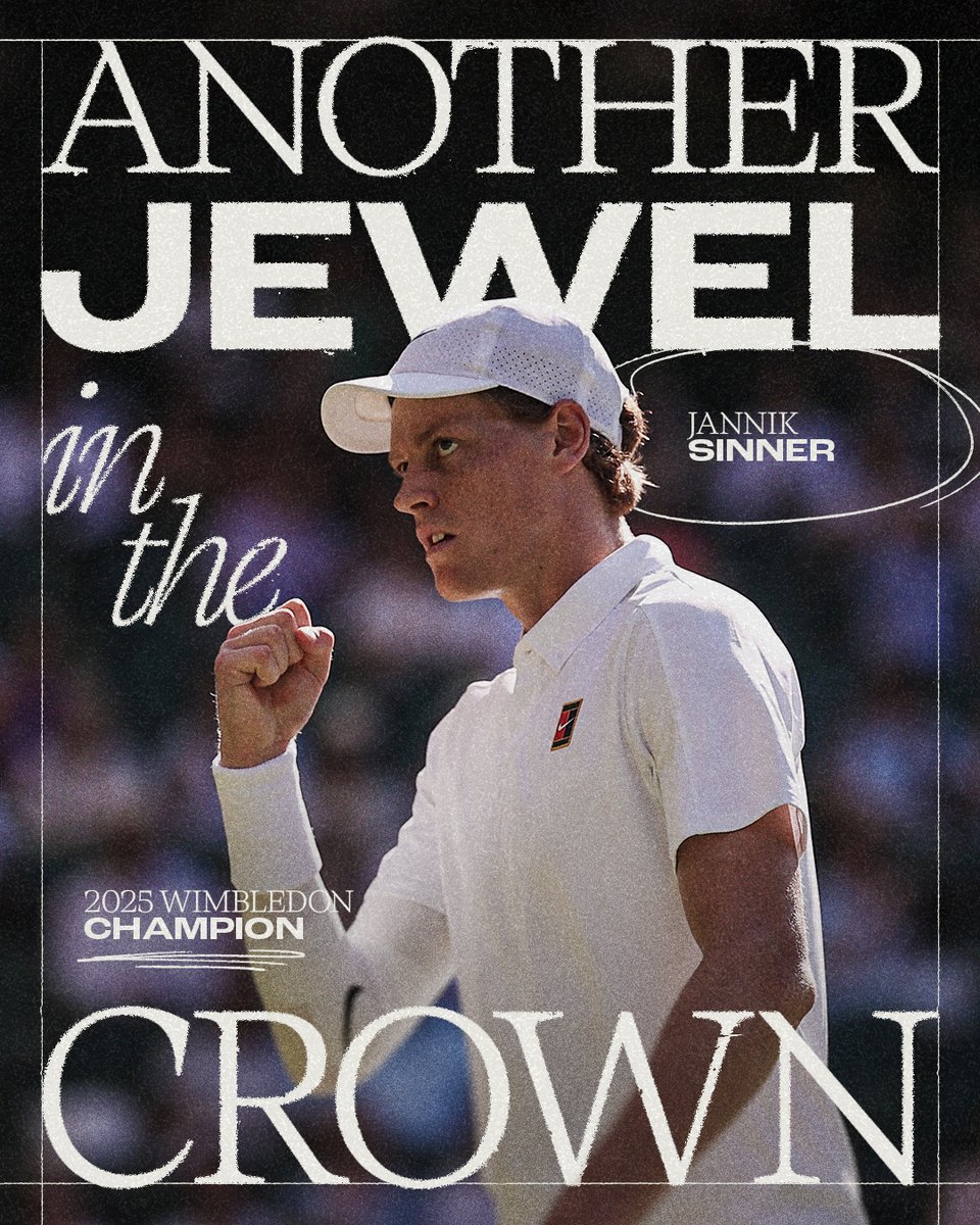 New Wimbledon Champion: Unlocked 🔓 🍓🌱

Jannik Sinner lifts the prestigious trophy for the very first time with a 4-6 6-4 6-4 6-4 win over Alcaraz… 🏆

@wimbledon | #wimbledon