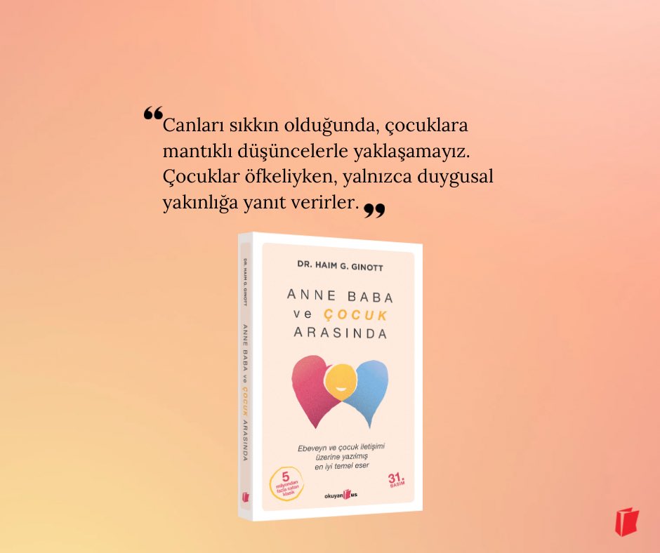Dünyanın dört bir yanında 5 milyondan fazla ebeveynin başucu kitabı olan bu klasik, çocuklarla sağlıklı ve etkili iletişim kurmanın yollarını yalın bir dille anlatıyor.

Bu kitapla;
• Çocuğun duygularını bastırmadan anlamayı,
• Eleştirirken incitmemeyi,
• Öfkemizi şefkatle