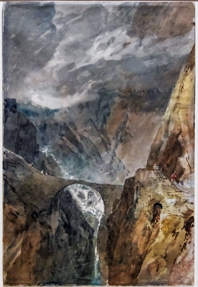 PillarsOfEden's tweet image. "The Devil’s Bridge and Schöllenen Gorge"
A tempestuous alpine crossing rendered in watercolor by J.M.W. Turner, 1802. The narrow pass and arched bridge evoke the sublime terror of nature and legend.
#DevilsBridge #Watercolorpainting #Art