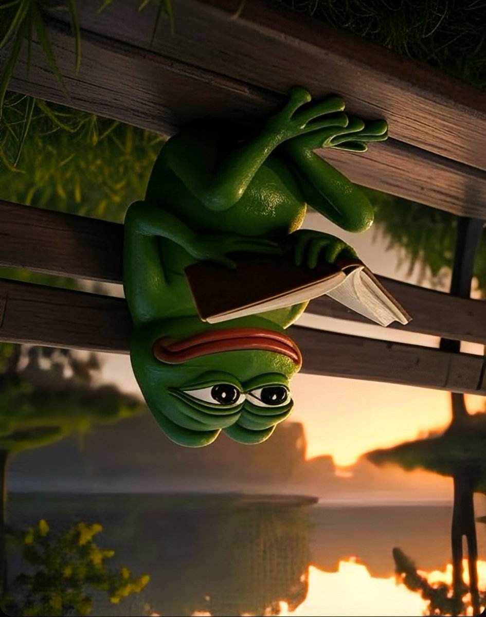 You know the scroll of doom is endless pain.
Flip the script, just like Inverted Pepe.
As dusk falls, set the phone aside and reach for a book.
No noise. No feed.
Only focus. Only presence.
As the world fades... the soul returns.