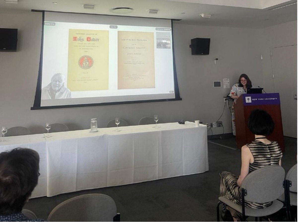 StAndGradSchool's tweet image. Thanks to the GSIS Interdisciplinary PhD Research & Travel Fund, one of our researchers presented at the Early Book Society’s 19th Conference at NYU 🗽 on nationalism in Confessio Amantis. Highlights included viewing MS M.126 at the Morgan Library.
#PGR #MedievalStudies