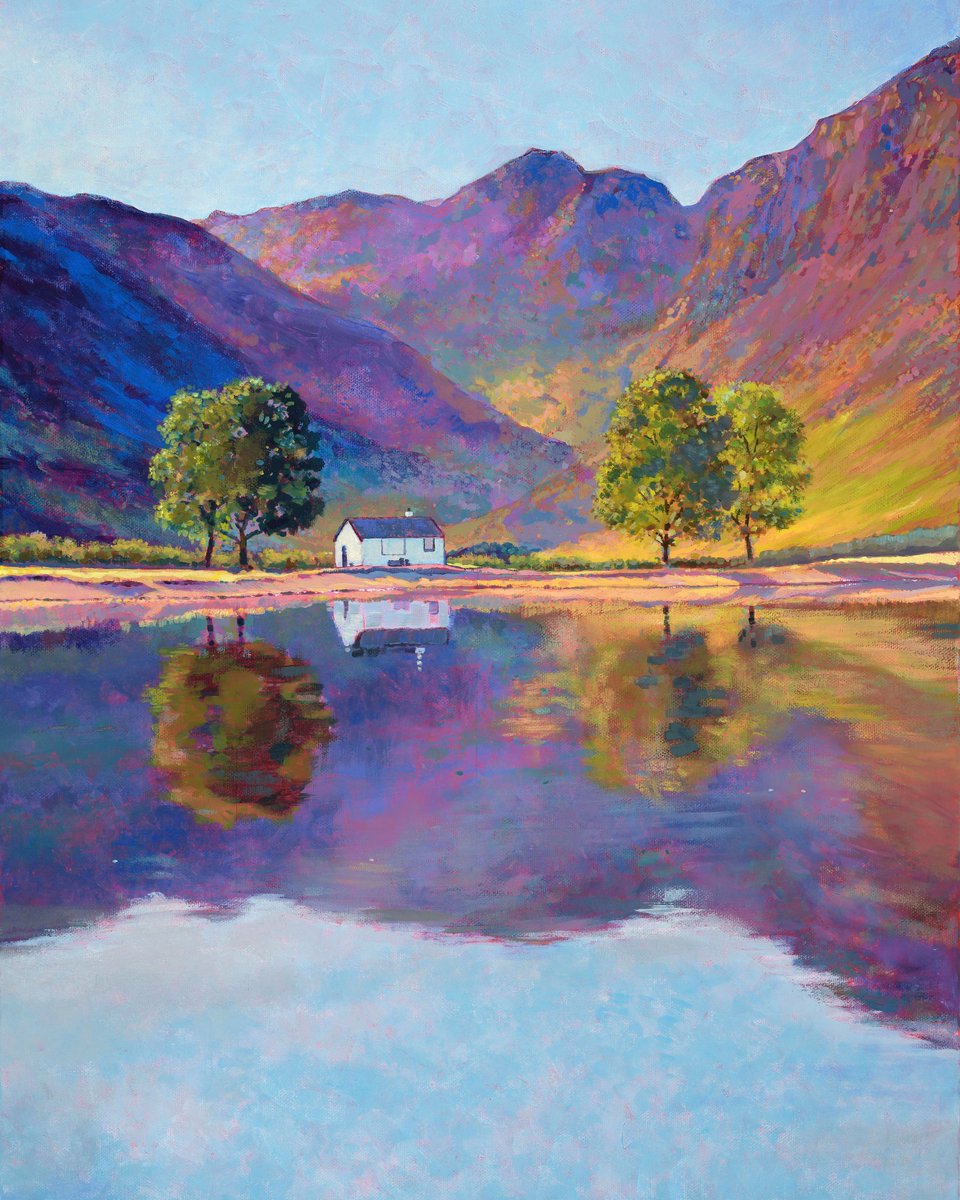 Buttermere 
Acrylic painting 
Now available in the website shop. Use promocode 
NEWART for 10% off!
slscott.co.uk/art-shop/p/but…
#thelakedistrict #Cumbria #landscapepainting
#art #Buttermere
