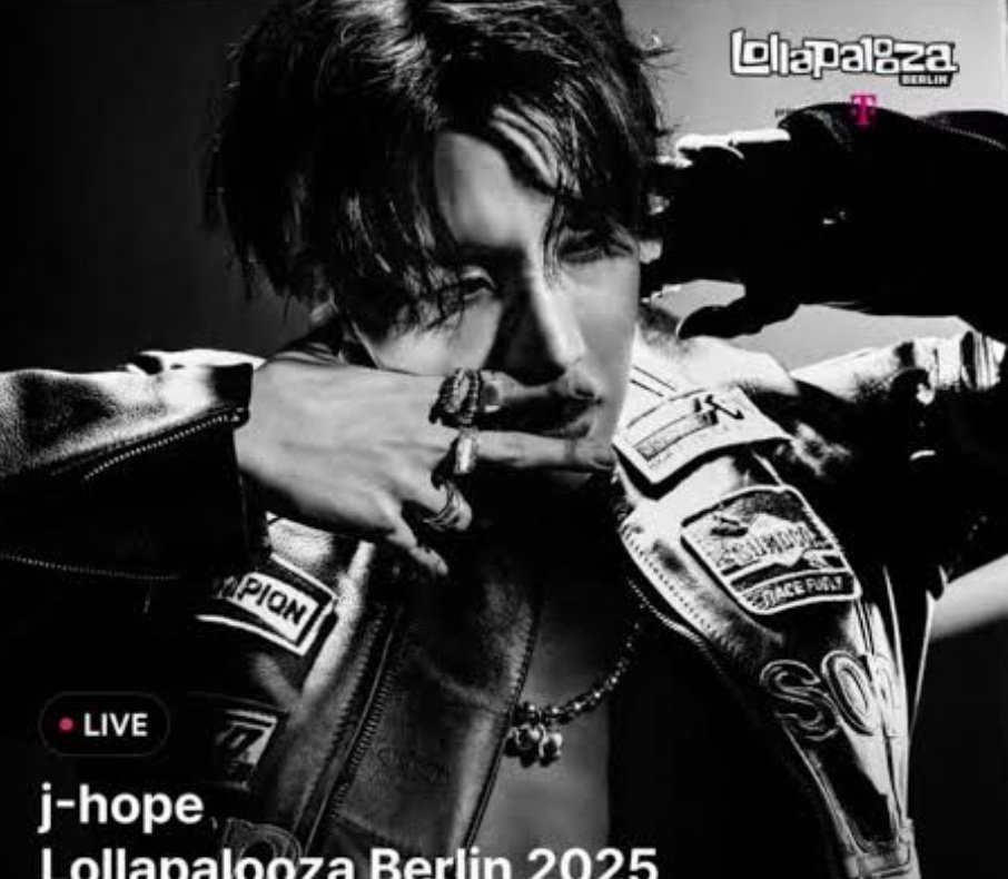 BUniverso7's tweet image. J-hope Lollapalooza in Berlim ao vivo no Weverse e no YouTube do BTS