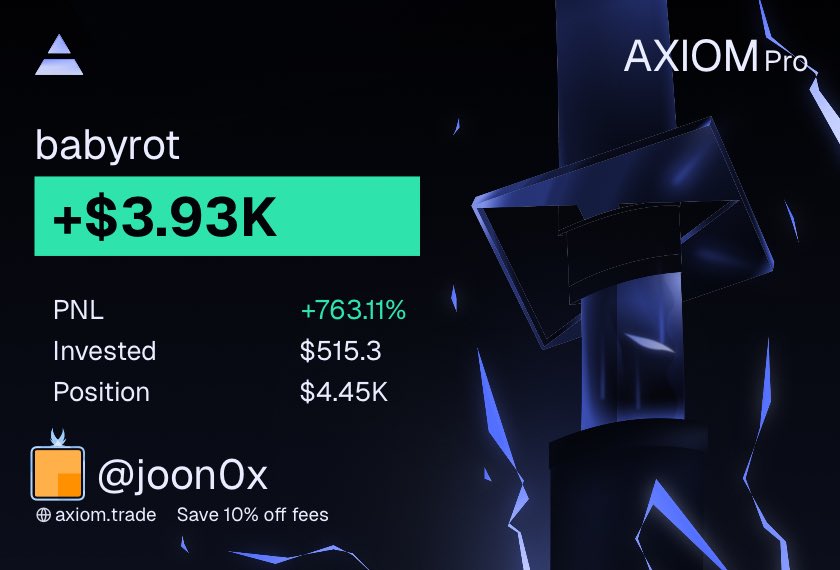 joon0x's tweet image. Been cooking & frontrunning recently on chain, keep an eye on my page for more cooks👀👨🍳
Currently using axiom to trade, and it has great fills use my signup link: axiom.trade/joon0x to get 10% off fees
