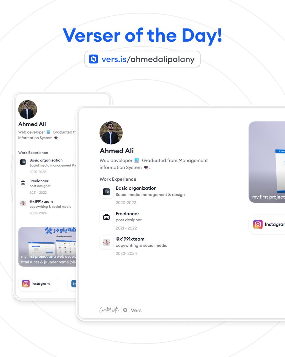 vers_bio's tweet photo. Verser of the day!
Built your portfolio with Vers? Drop your link, we’d love to showcase your work!
#Vers #Verser #portfoliobuilding #portfolio https://t.co/eLvKjh27hJ
