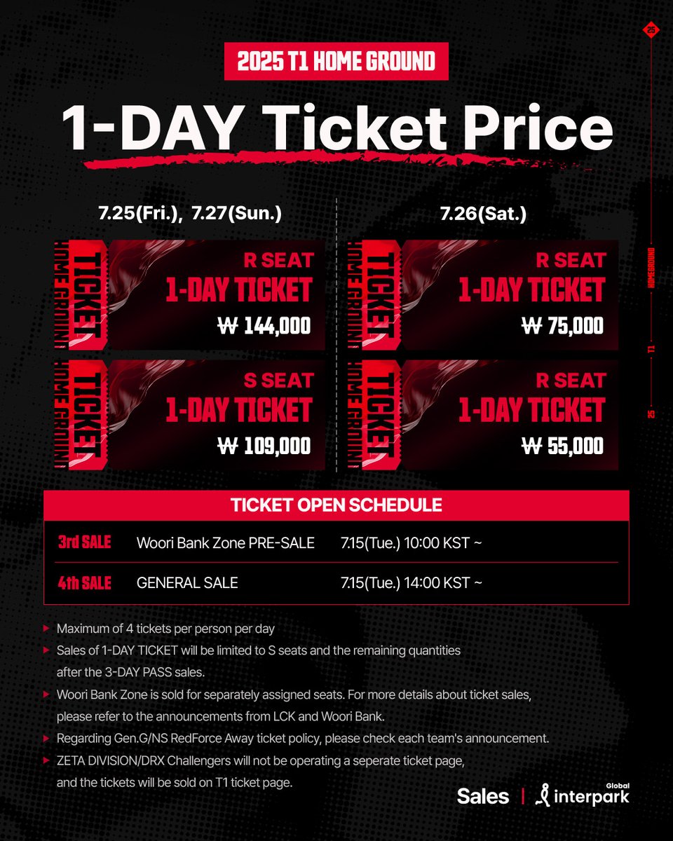 T1 LoL (@t1lol) on Twitter photo ๐๐๐๐ ๐๐ ๐๐จ๐ฆ๐ ๐๐ซ๐จ๐ฎ๐ง๐ ใ
ฃ๐๐๐๐๐๐๐ ๐๐๐๐๐๐ ๐๐๐๐
7์ 15์ผ 14์, T1 Home Ground์ ์ผ๋ฐ ํ๋งค๊ฐ ์์๋ฉ๋๋ค!
General Tickets for T1 Home Ground start on July 15th at 2 PM KST!
๐ซ: tickets.interpark.com/goods/25009269
#T1HomeGround #TogetherAs1 ๐๐๐๐ ๐๐ ๐๐จ๐ฆ๐ ๐๐ซ๐จ๐ฎ๐ง๐ ใ
ฃ๐๐๐๐๐๐๐ ๐๐๐๐๐๐ ๐๐๐๐
7์ 15์ผ 14์, T1 Home Ground์ ์ผ๋ฐ ํ๋งค๊ฐ ์์๋ฉ๋๋ค!
General Tickets for T1 Home Ground start on July 15th at 2 PM KST!
๐ซ: tickets.interpark.com/goods/25009269
#T1HomeGround #TogetherAs1