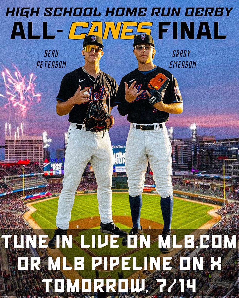 Canes Baseball (@thecanesbb) on Twitter photo Tune in to the finals of this year’s High School Home Run Derby, featuring two of our guys <a href="/Turn2Grady/">Grady Emerson</a> and <a href="/BeauPete1623/">Beaupetersonn</a>
Look out for the link tomorrow!
#thecanes #DifferentBrandOfBaseball Tune in to the finals of this year’s High School Home Run Derby, featuring two of our guys <a href="/Turn2Grady/">Grady Emerson</a> and <a href="/BeauPete1623/">Beaupetersonn</a>
Look out for the link tomorrow!
#thecanes #DifferentBrandOfBaseball