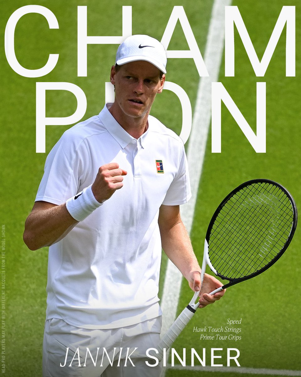 head_tennis's tweet image. The new King of Grass is here 🏆
Jannik Sinner beats Carlos Alcaraz to claim the crown in London for the very first time!
Destined for greatness ✨
#TeamHEAD