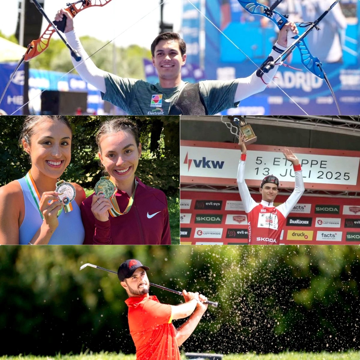 MLosAngeles2028's tweet image. •Isaac del Toro 🇲🇽 campeón del Tour de Austria 🇦🇹🏆
•Matías Grande 🇲🇽 oro🥇 en la Copa del Mundo de Tiro con Arco 🏹🎯
•Alegna González 🇲🇽 oro🥇 y récord mexicano ⏱️ en los 35km de Dublín 🇮🇪🚶♀️
•Abraham Áncer 🇲🇽 3°🥉en el LIV GOLF de Andalucía 🇪🇸⛳
Domingo Mexicano ❤️🇲🇽