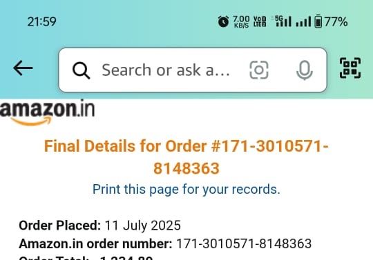Harinarasi's tweet image. @AmazonHelp 
@amazonIN This is very poor service. I have raised a complaint, but there has been no response so far. This is extremely disappointing. Please refund my amount immediately
😡