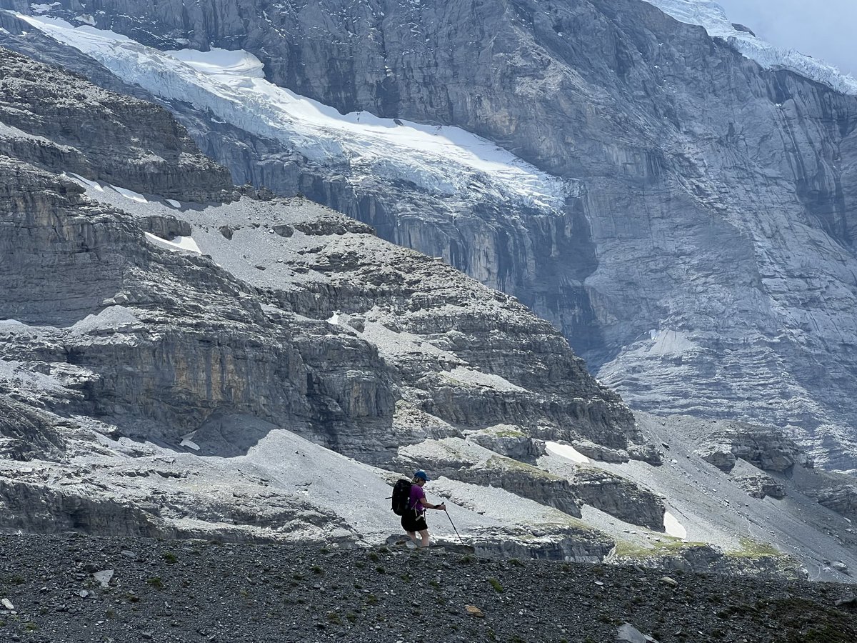 sue_wilkinson's tweet image. 51 hiking miles this week, in the stunning Bernese Oberland. Highlight was a 12-miler to the Eiger glaciers (c. 1000 metres up, 1250 metres down) #nhs1000miles @KitzingerCelia