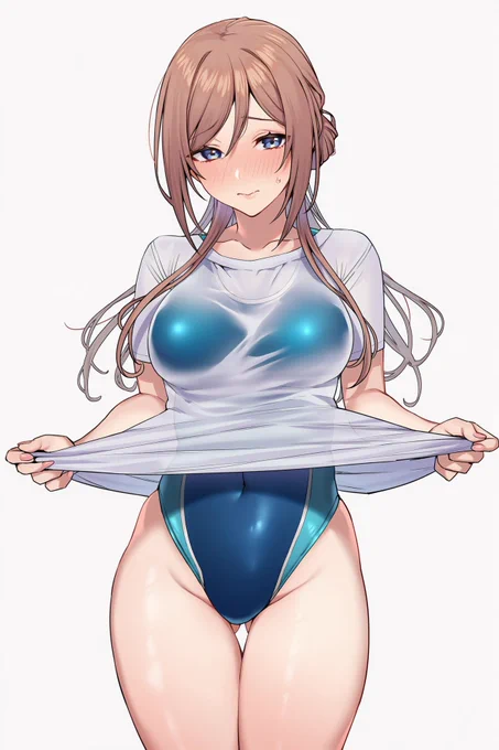 ちゃんと水着見せてくれない莉波