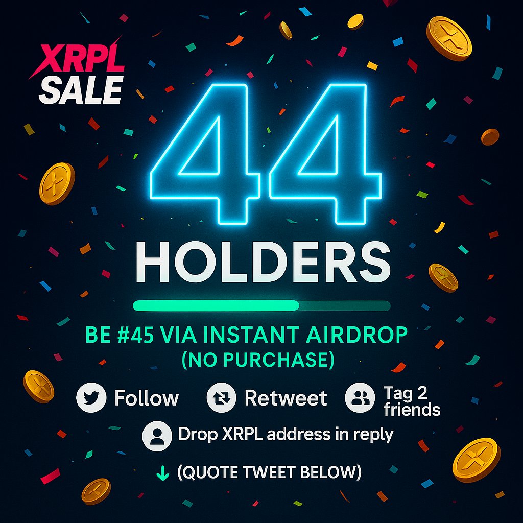 🎉 $XSALE now has 44 early holders!

Want in — without spending a cent? 👇 (Quote  giveaway post)

We just flipped the switch on our automatic XRPL airdrop distributor (public test). Complete the giveaway tasks in the quoted tweet and you could be holder #45 in minutes.

No forms