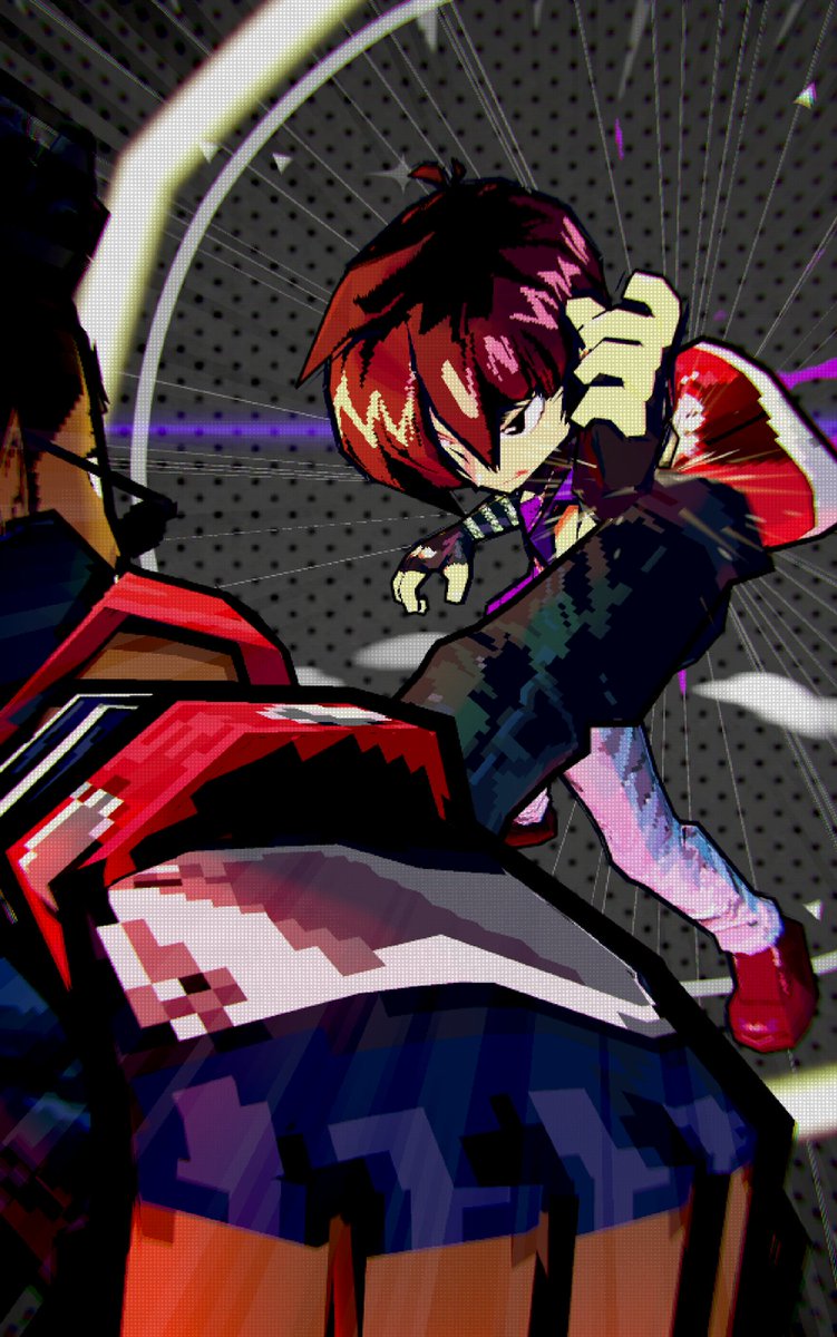 tv16bit's tweet image. It&apos;s time again for another #sundaypose!

Senahue VS. Krieg in a fight for the next level!

#lowpoly #tv16bit #jetsetradio #retro