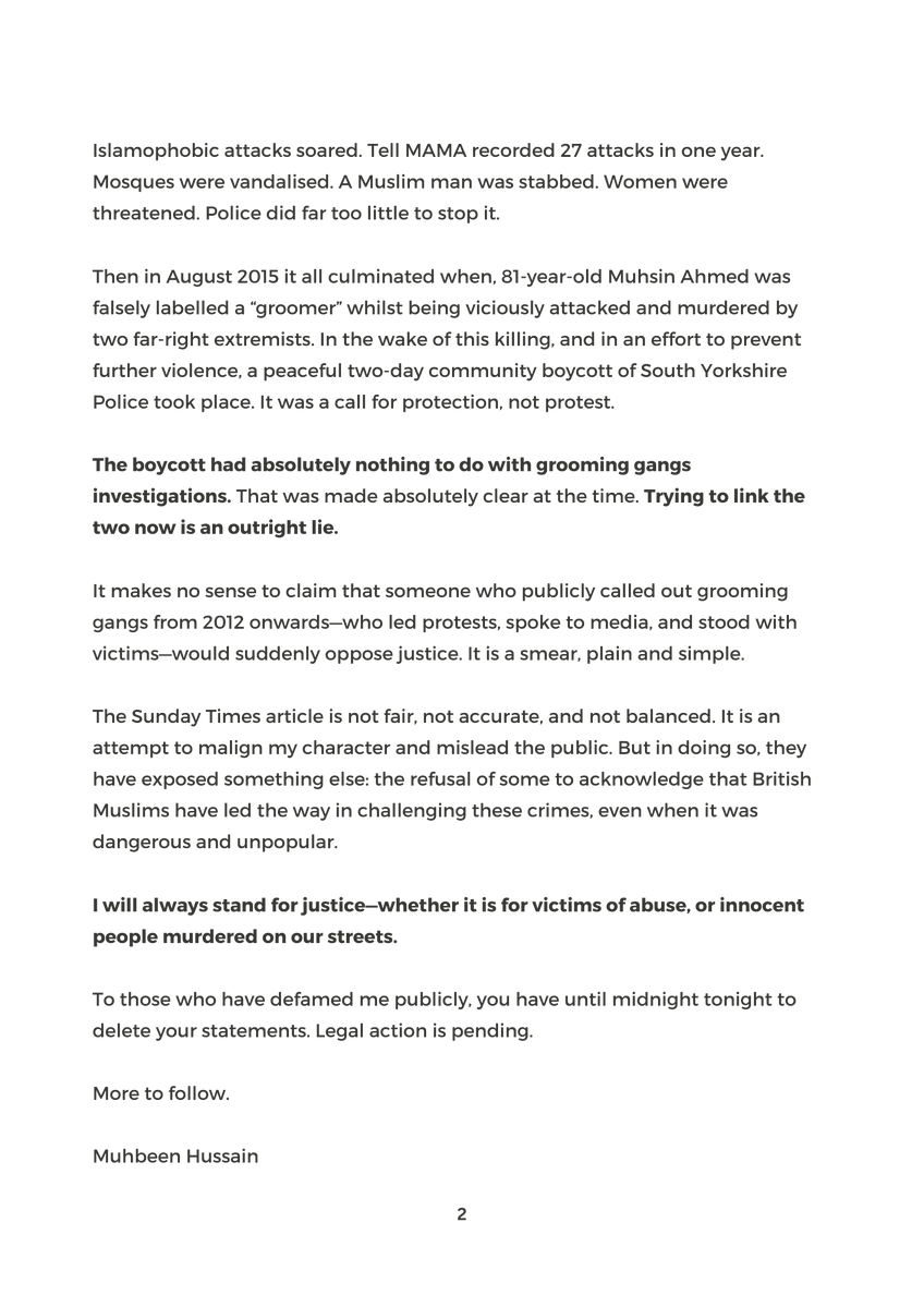 Muhbeenhussain's tweet image. 🚨Statement by Muhbeen Hussain In response to false claims published by The Sunday Times and others.
Enough of the lies!