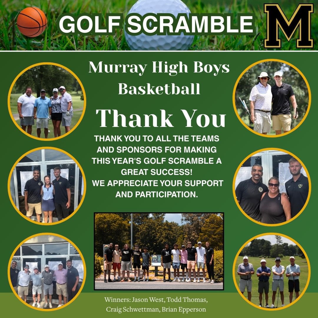 MHS Boys Basketball held its annual Golf Scramble Tournament July 11th at Murray Country Club! 

Thank you to all that helped make it a great success! 20 Teams Participating (80 Players) and 35 Hole Sponsors! 

Go Tigers!! 🐅